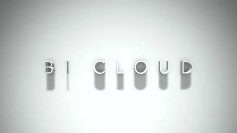 Bi cloud 3D title animation with shadows on a white background Stock Footage 297457246