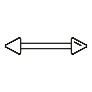 Bi directional arrow indicating horizontal left and right direction Illustrazione stock