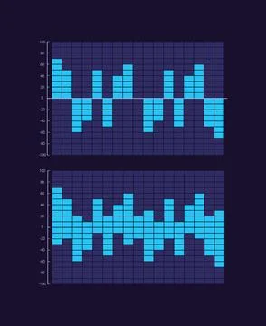 Bi-directional column infographic chart design template set for dark theme Stock Illustration