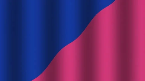 Bi flag waving in the wind with smooth fabric texture Stock Footage 338033926