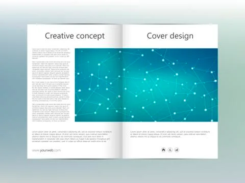 Bi fold brochure template layout, flyer, cover, annual report, magazine in A4 Stock Illustration