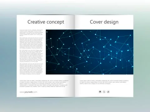 Bi fold brochure template layout, flyer, cover, annual report, magazine in A4 Stock Illustration