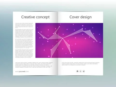 Bi fold brochure template layout, flyer, cover, annual report, magazine in A4 Stock Illustration