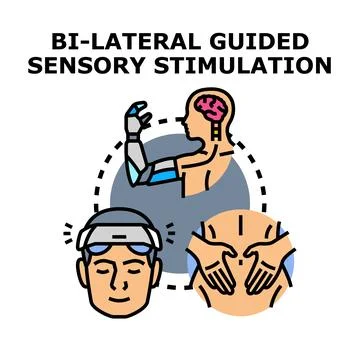 Bi lateral guided sensory stimulation concept vector Stock Illustration