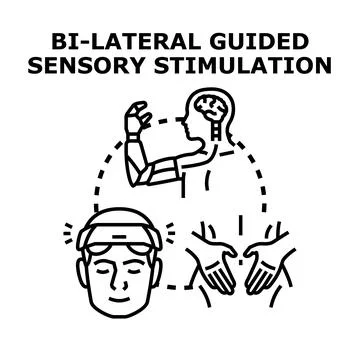 Bi lateral guided sensory stimulation concept vector Stock Illustration
