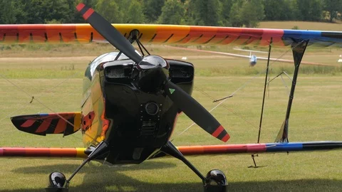 Bi-plane during aerobatics display Video stock 119106853