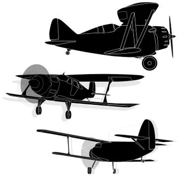 A bi plane isolated on sky. Stock Illustration