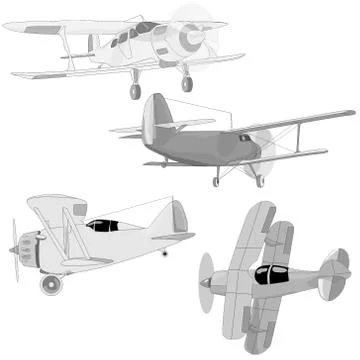 Bi plane isolated. Vector. Stock Illustration