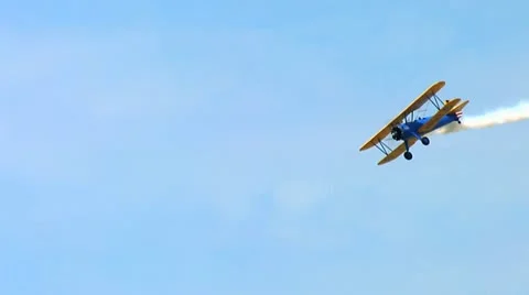 Bi-plane soars Stock Footage 20495987