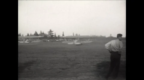  Bi-planes takeoff Stock Footage 56159469