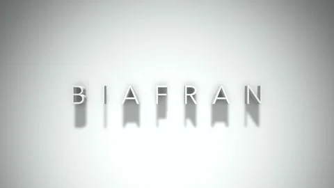 Biafran 3D title animation with shadows on a white background 스톡 동영상 296000137