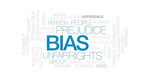 Bias animated word cloud, text design animation. Kinetic typography. Stock Footage 79663116