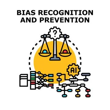 Bias recognition and prevention in data algorithms and ai Stock Illustration