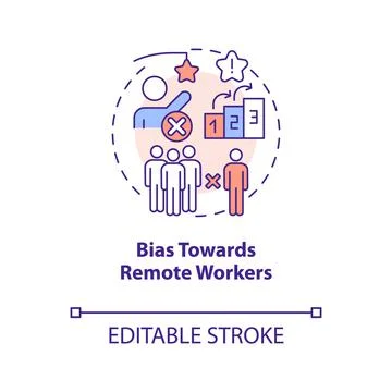 Bias towards remote workers concept icon Ilustración de archivo