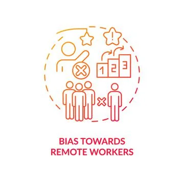 Bias towards remote workers red gradient concept icon Ilustración de archivo