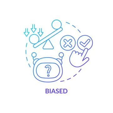 Biased blue gradient concept icon Stock Illustration
