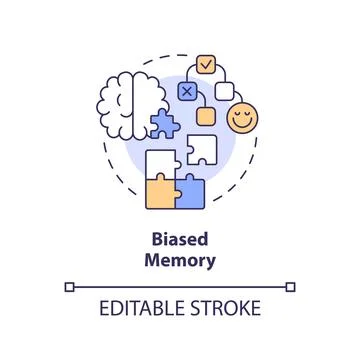 Biased memory concept icon Stock Illustration