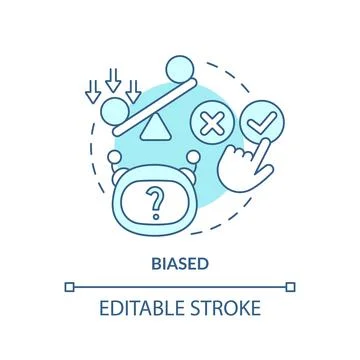 Biased turquoise concept icon Stock Illustration