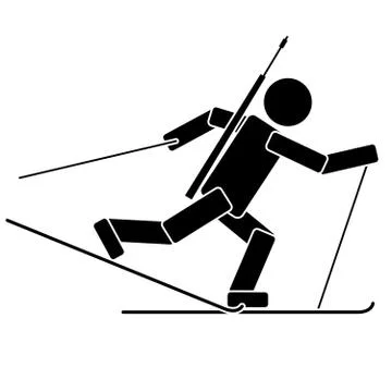 Biathlon. Flat icon Stock Illustration