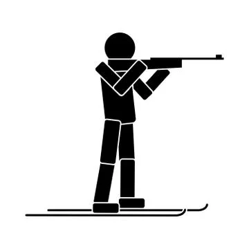 Biathlon. Flat icon Stock Illustration