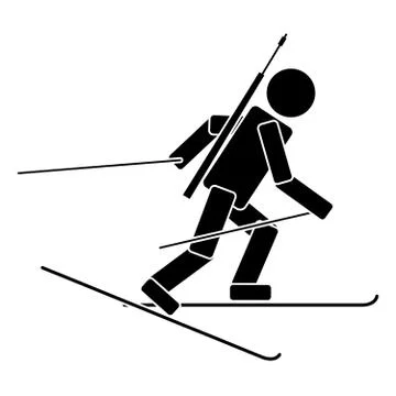 Biathlon. Flat icon Stock Illustration