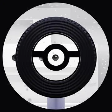 Biathlon shooting range 3d rendering. Aiming biathlon target through front sight Stock Illustration