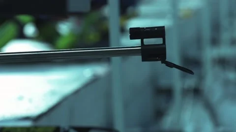 Biathlon. The shots from a rifle. Close-up of the muzzle of a rifle  Video stock 61011753