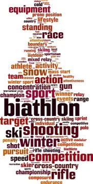 Biathlon word cloud Stock Illustration