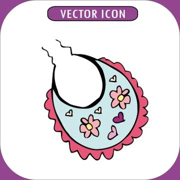 Bib  icon. Hand drawing. Stock Illustration