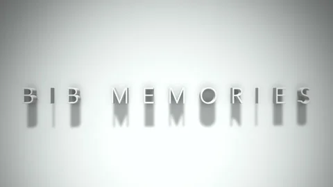 Bib memories 3D title animation white text on a white background Stock Footage 299702731