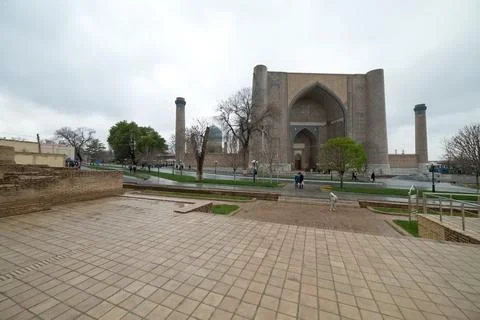 Bibi-Khanym Mosque and Tumb, Samarkand, Uzbekistan Foto stock