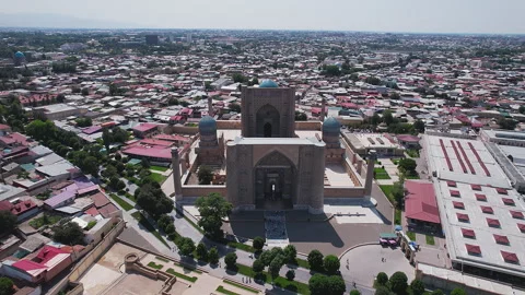 The Bibi-Khanym Mosque in the middle of Samarkand, Uzbekistan - May 26, 2023 Stock Footage 257252192