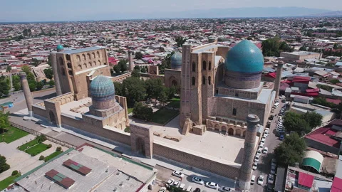 The Bibi-Khanym Mosque in the middle of Samarkand, Uzbekistan - May 26, 2023 Stock Footage 258300239