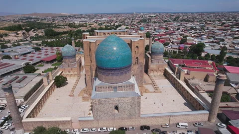 The Bibi-Khanym or Bibi-Hanim Mosque back view, Samarkand, Uzbekistan. - May 26 Stock Footage 252939078