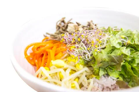 Bibimbab rice mixed with vegetable in Korean style Foto stock