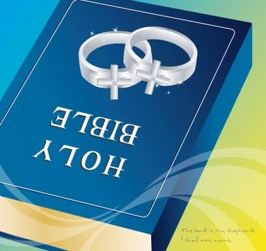 Bible and Cross Illustration