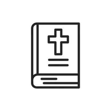 Bible black line icon. Vector illustration. Outline pictogram Stock Illustration