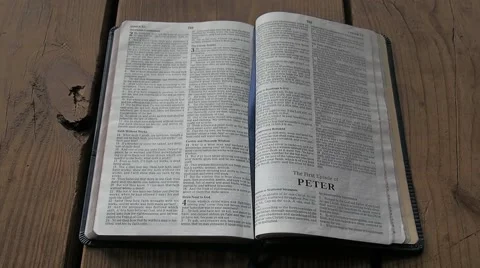 Bible blown by wind to first peter 스톡 동영상 41966946