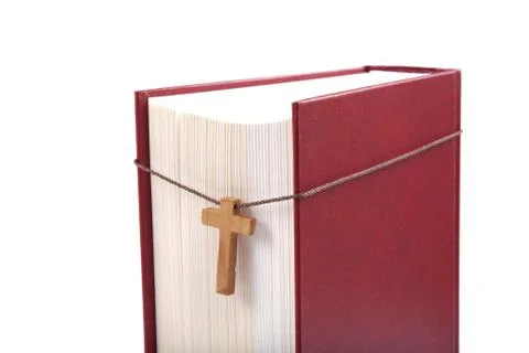 Bible book isolated on white background. Stock Photos