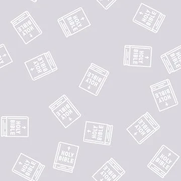 Bible book line seamless pattern Illustrazione stock