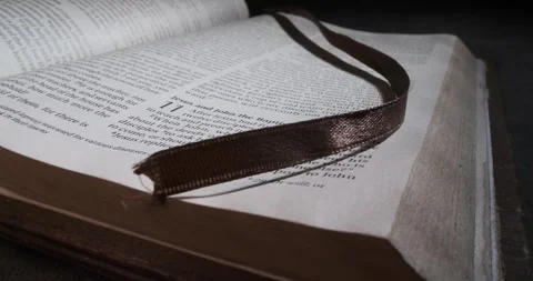 Bible book of Matthew john Baptis and Jesus  Stock Footage 257610819