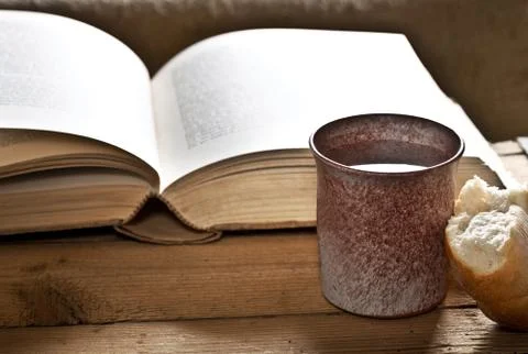 Bible With Chalice Stock Photos