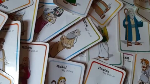 Bible character matching cards, interactive games, bible study game Stock Footage 289452390