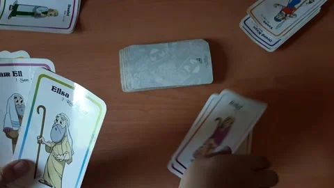 Bible character matching cards, interactive games, bible study game Stock Footage 289452529