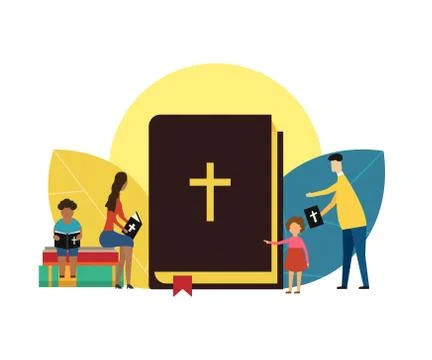 Bible concept isolated on white background. Vector illustration. Stock Illustration