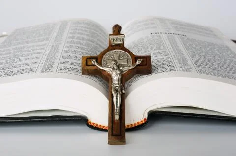 Bible with Cross Stock Photos