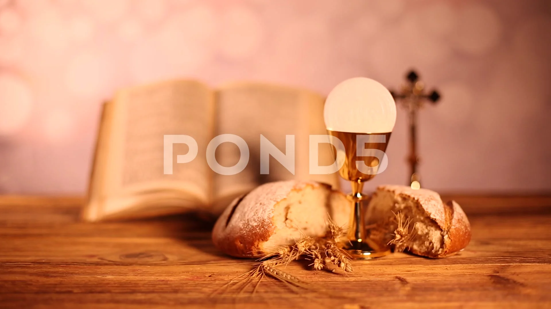 Bible, Eucharist, sacrament of communion... | Stock Video | Pond5