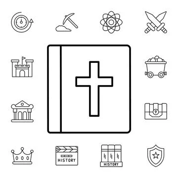 Bible flat vector icon in history pack Stock Illustration
