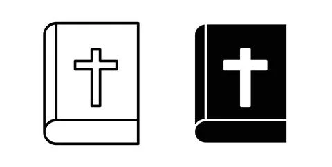 Bible icon in black and white. vector icon pack for websites Stock Illustration