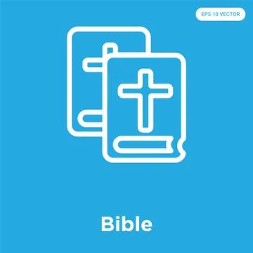 Bible icon isolated on blue background Free Stock Illustration